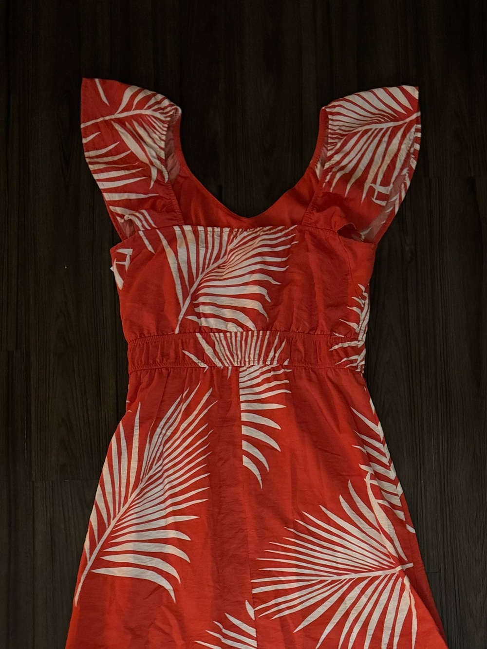 Naif Tropical Print Retro Tiki Flutter Sleeve Maxi Dress Sz L - Picture 12 of 15
